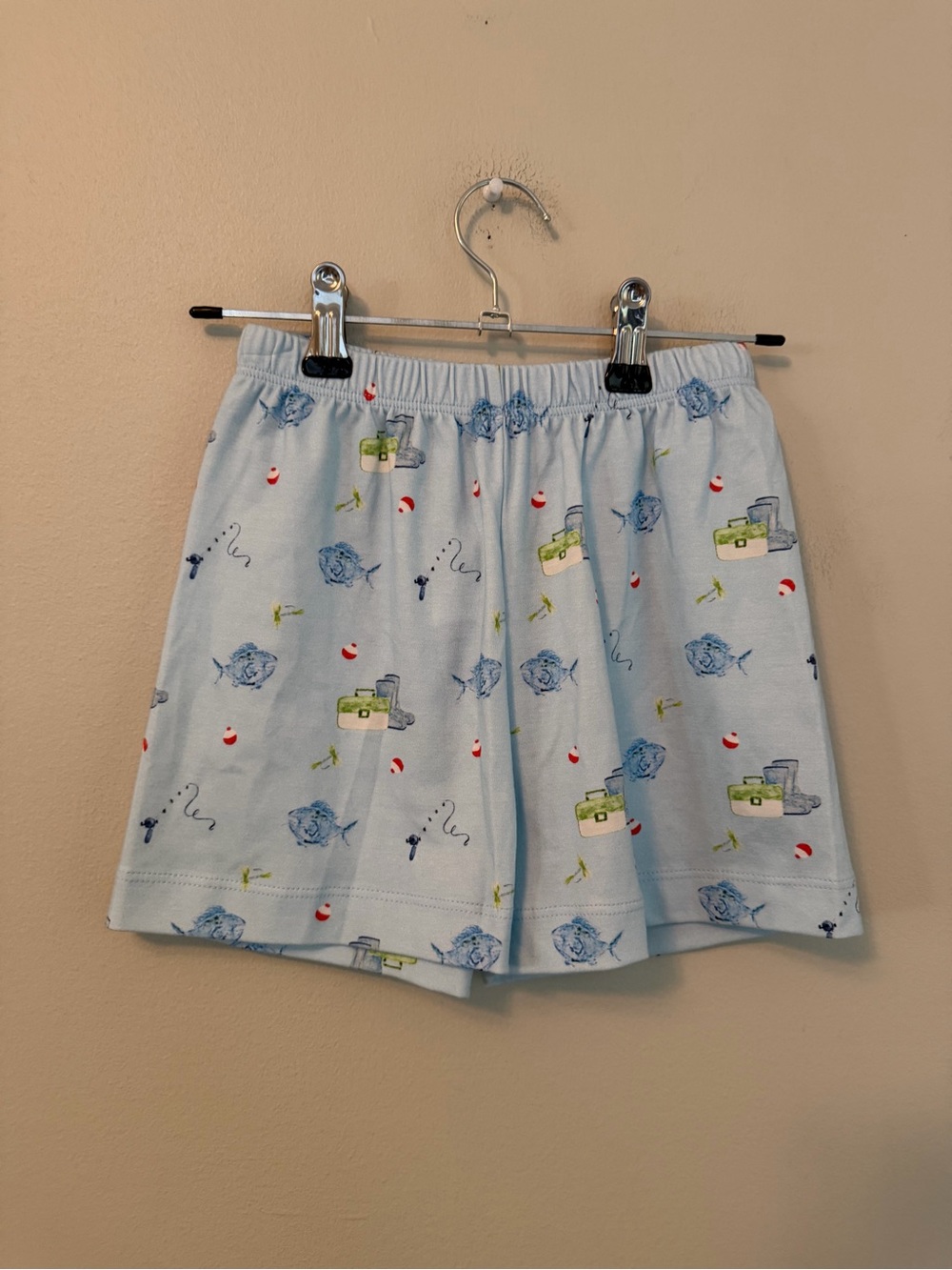 James & Lottie Blue Fishing Print Shorts